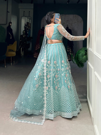Product Image - Exquisite Pastel Blue Wedding Lehenga - 2025 Collection