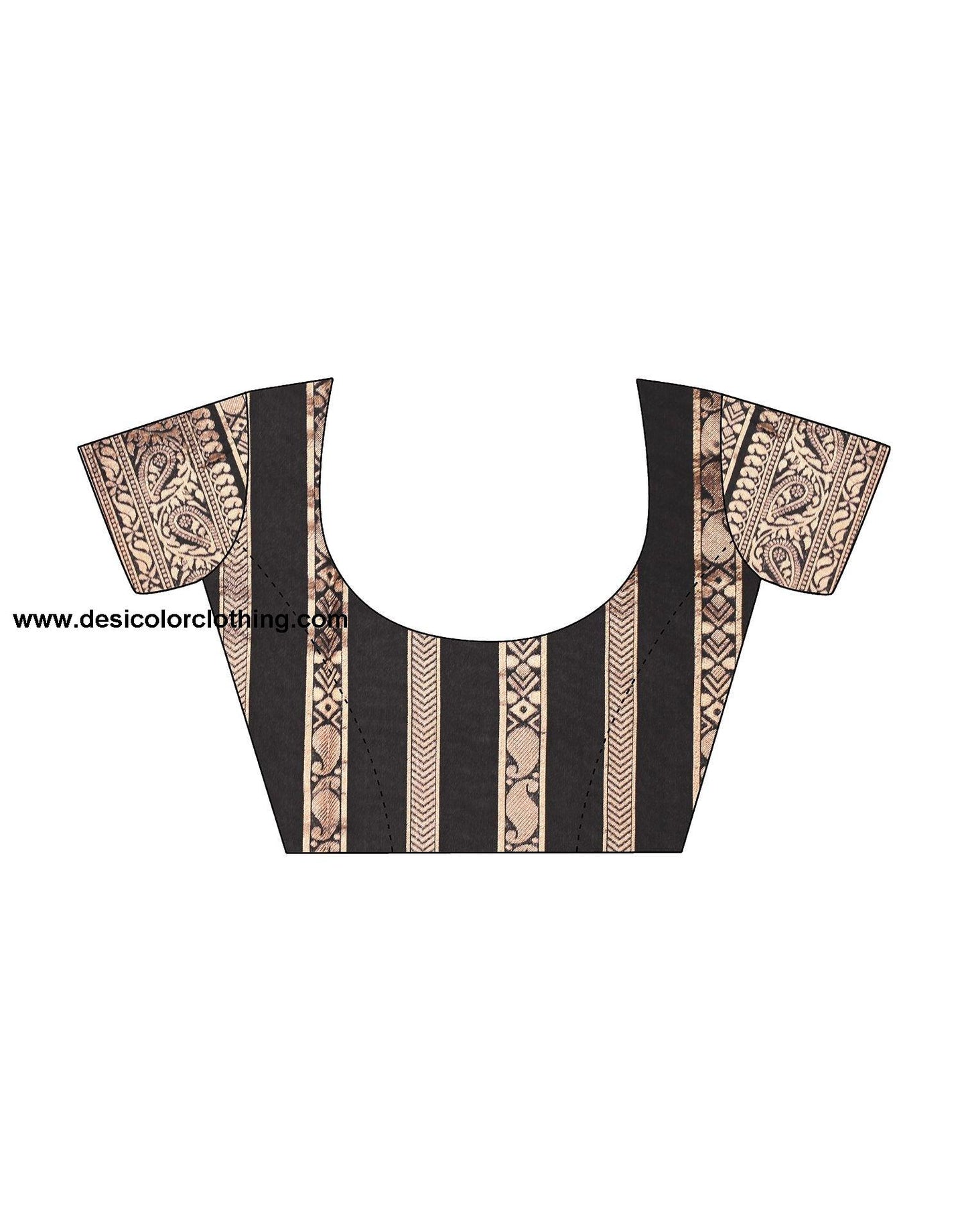 Black Jacquard Silk Saree