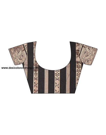 Black Jacquard Silk Saree