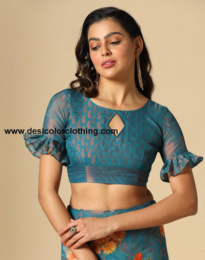 Rama Green Brasso Saree