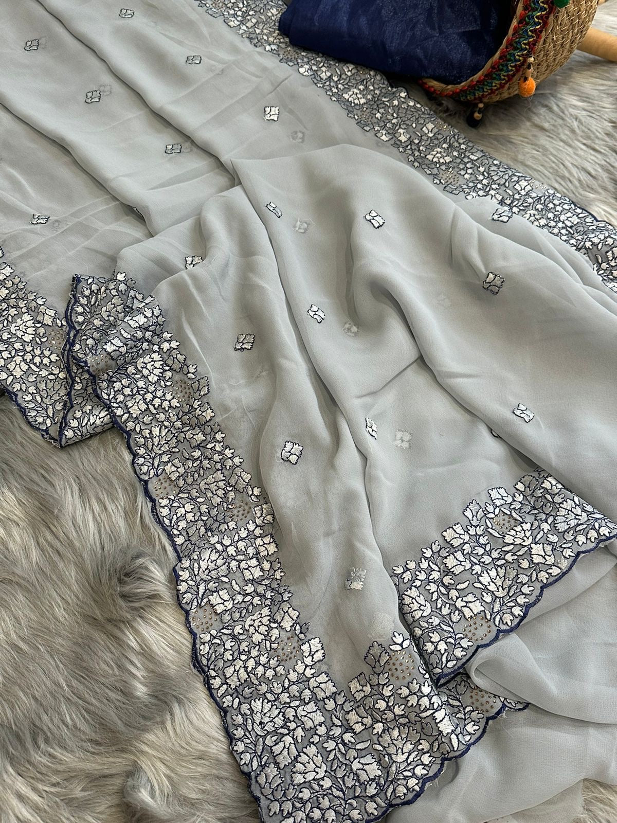Pure Georgett silk saree