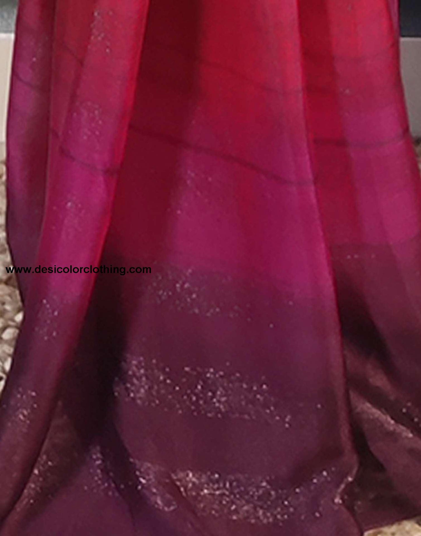 Pink Printed Georgette Pre-draped Saree