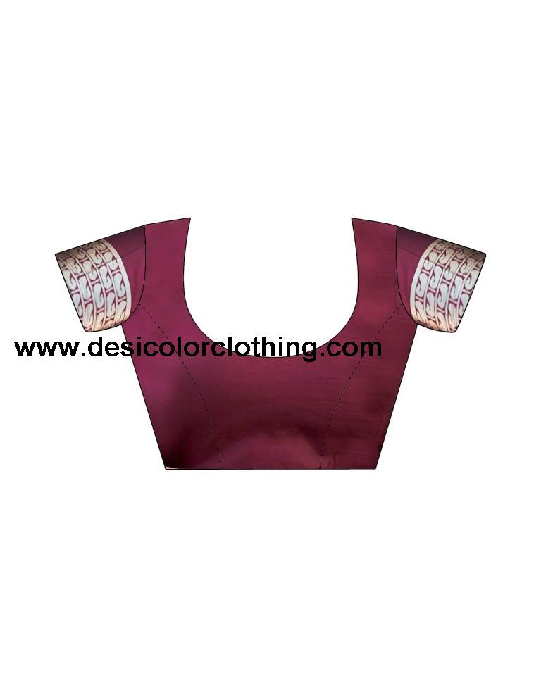 Dark Maroon Silk Weaving Saree