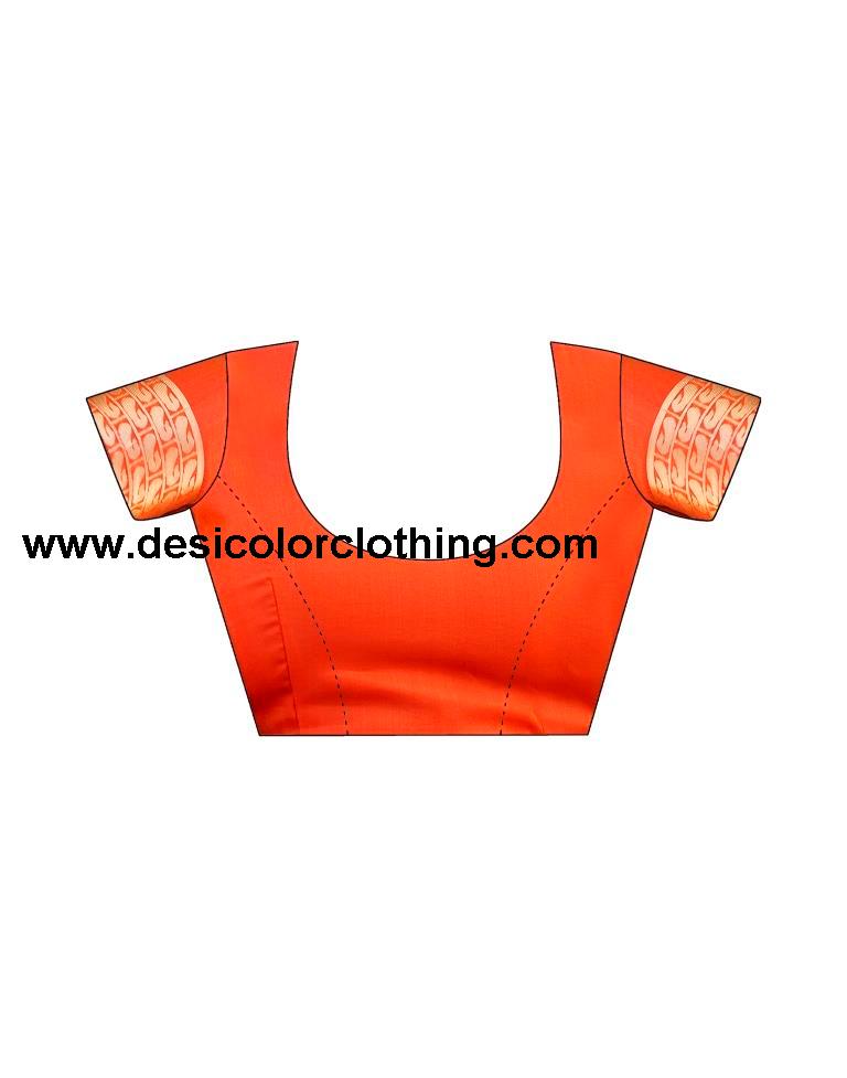 Orange Silk Weaving Saree