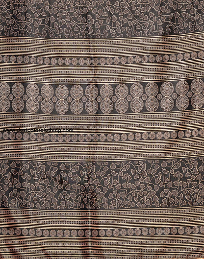 Black Silk Printed Saree