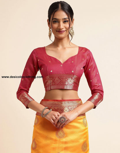 Turmeric Yellow Silk Banarasi Saree