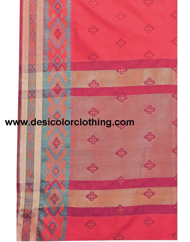 Pink Coloured Poly Silk Jacquard Partywear saree
