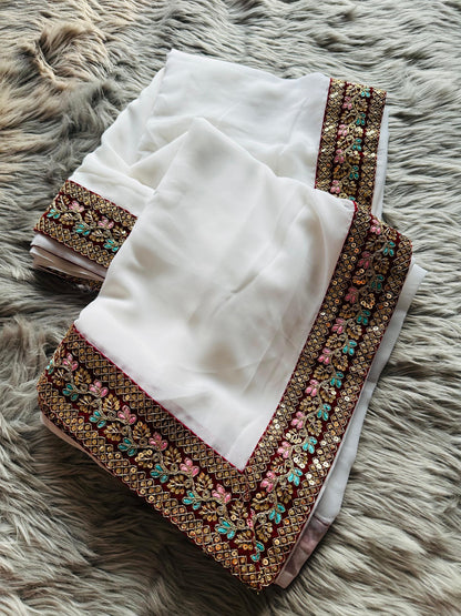 Pure Georgett silk saree