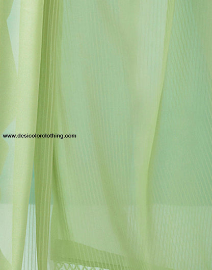 Pista Green Georgette Plain Saree