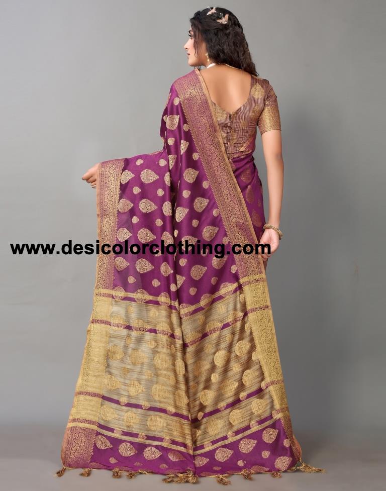 Purple Banarasi Silk Saree