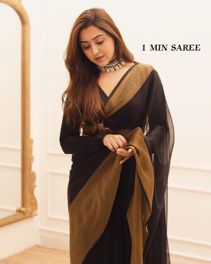 Product Image - Elegant Georgette Ready Made Sarees for Effortless Style - 1