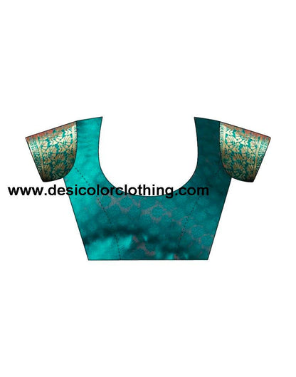 Teal Blue Silk Weaving Saree