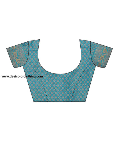 Dark Blue Jacquard Silk Saree