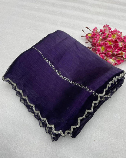 Product Image - Exquisite Zimmy Choo Designer Saree with Khatli and Hand Diamond Work