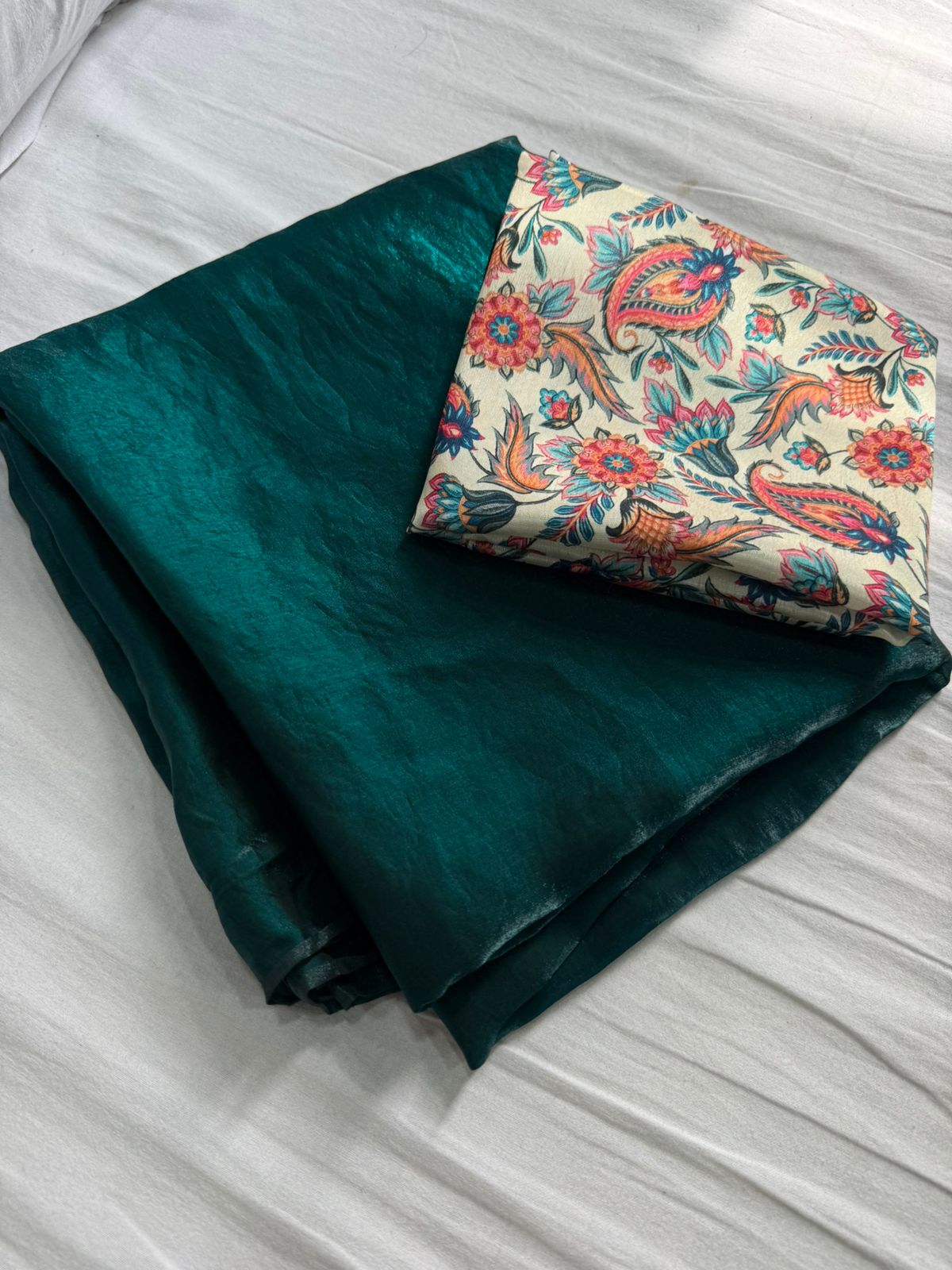 Product Image - Space Soft Silk Saree with Digital Print Blouse