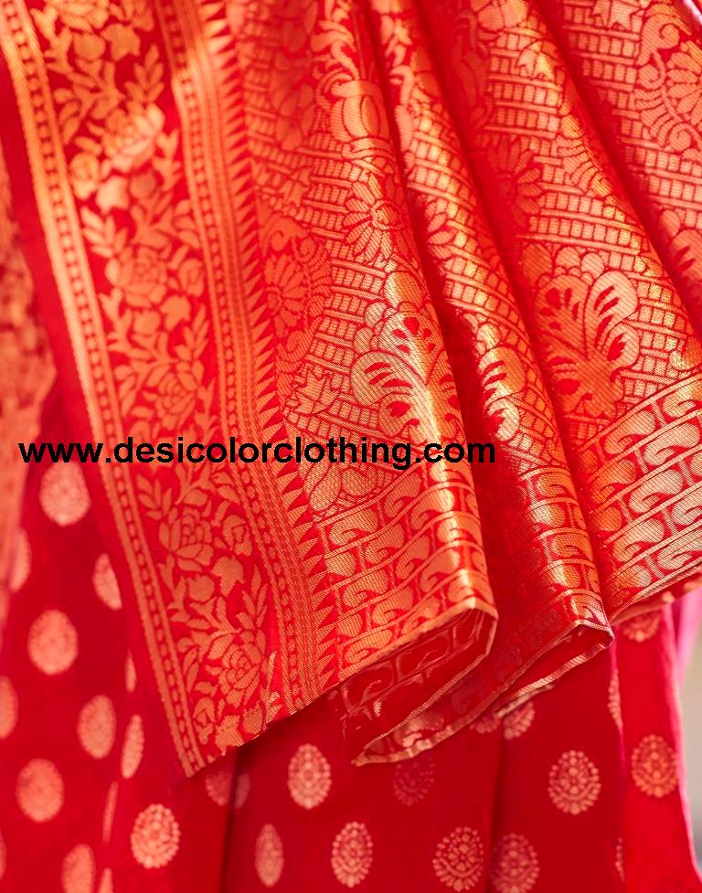 Red Silk Banarasi Saree