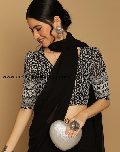 Black Georgette Saree