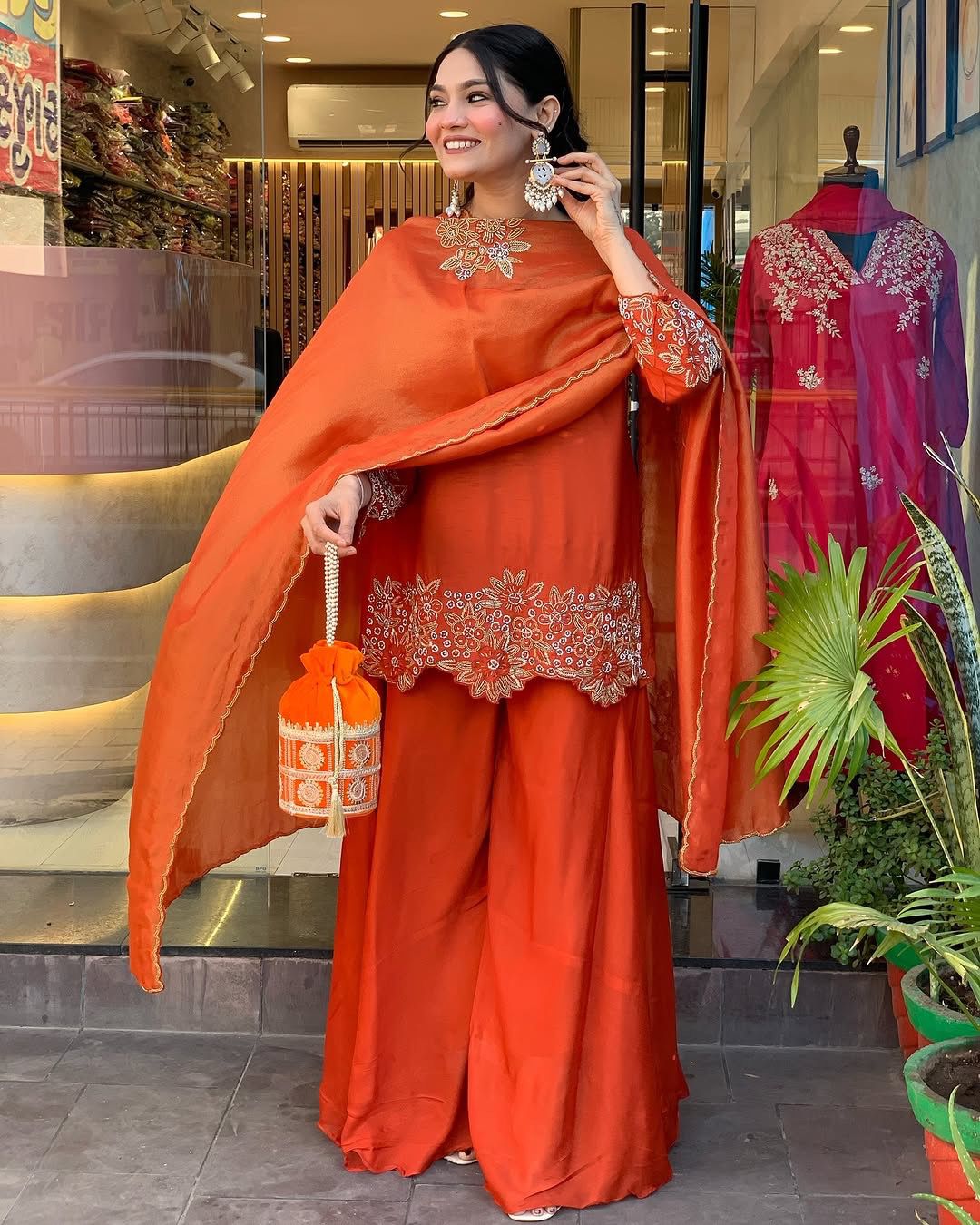 Product Image - Designer Collection in Heavy Faux Georgette with Embroidered Top-Bottom and Dupatta Set