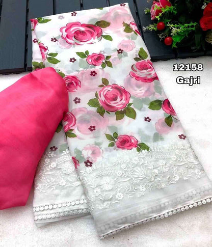 Isadora Chiffon Floral Digital Print with Embroidery - Restocked!