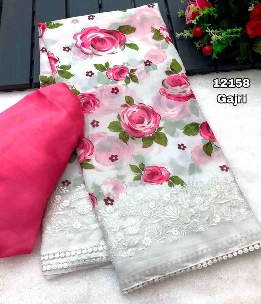 Isadora Chiffon Floral Digital Print with Embroidery - Restocked!