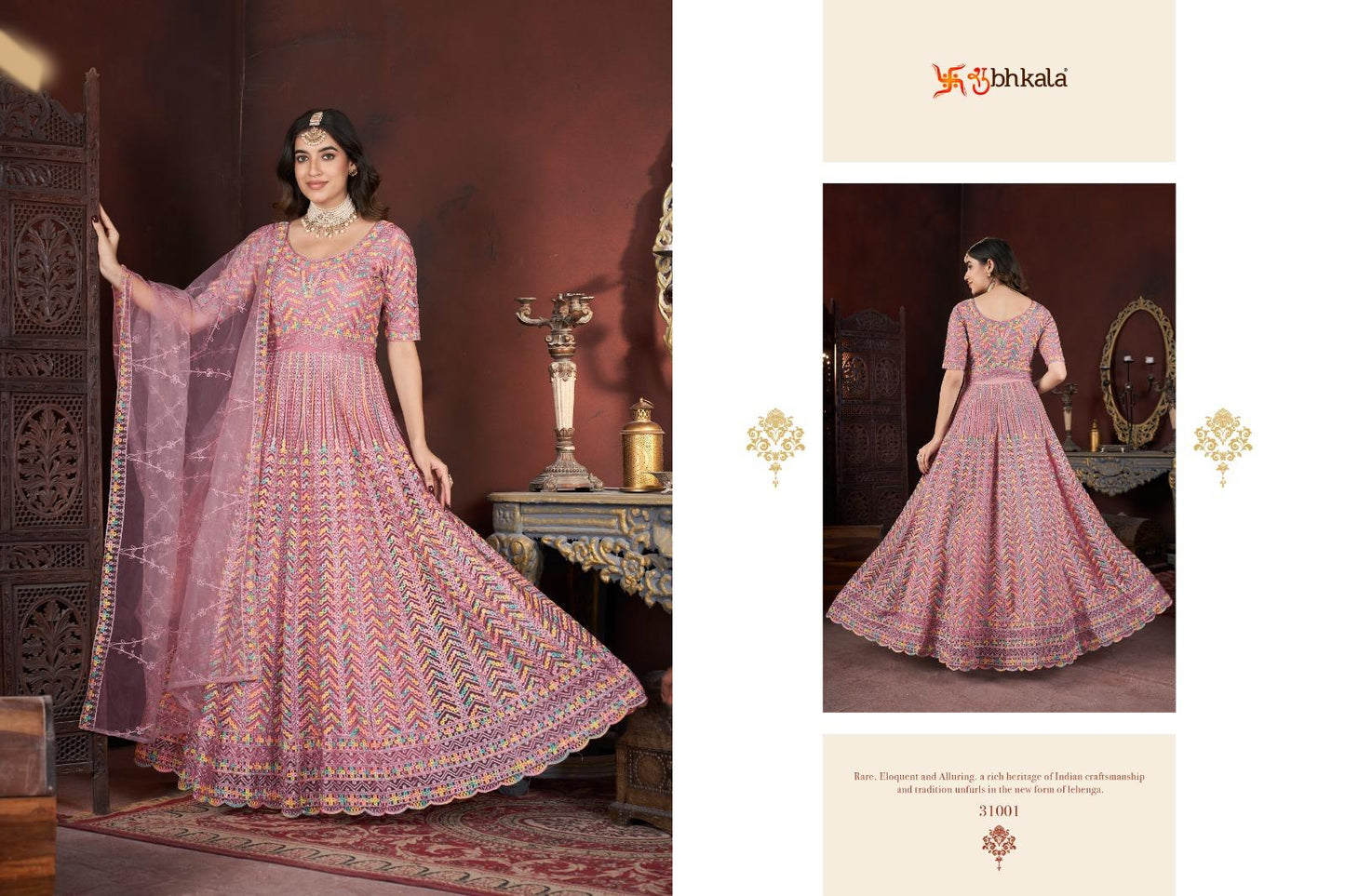 Product Image - Exclusive Long Floor Length Embroidered Gown Collection by SHUBHKALA