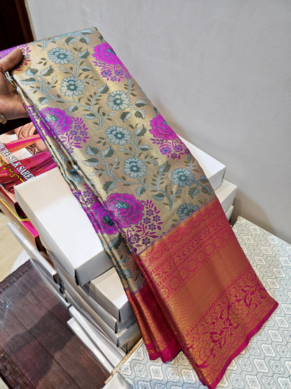 Product Image - Exquisite Semi-Silk Kanchipuram Designer Saree