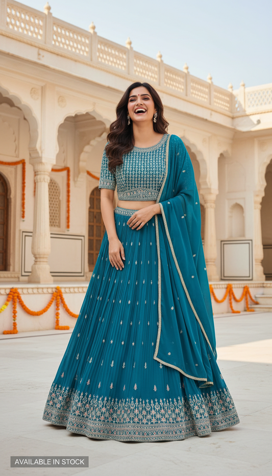 Designer Fully Stitched Lehengas | Ready-to-Wear Wedding & Party Lehengas DesiColorClothing