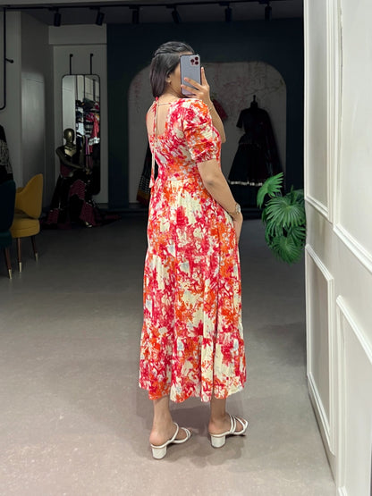 Elegant Rayon Stitched Frock - Three Layers of Endless Charm