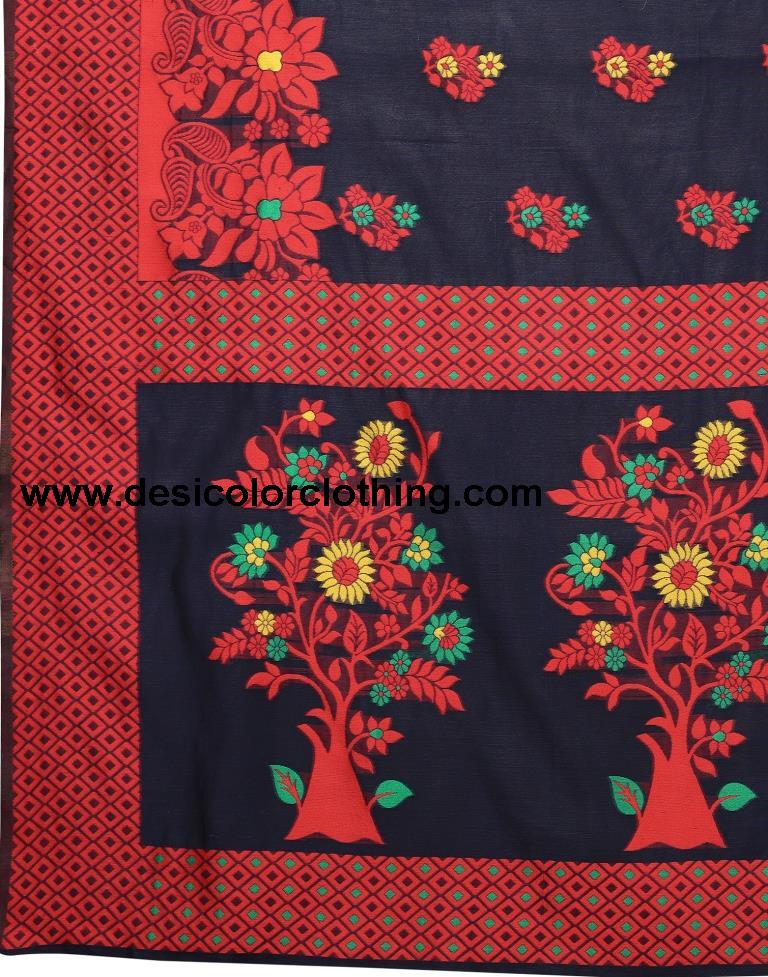 Distinctive Blue Cotton Saree | 2069S134