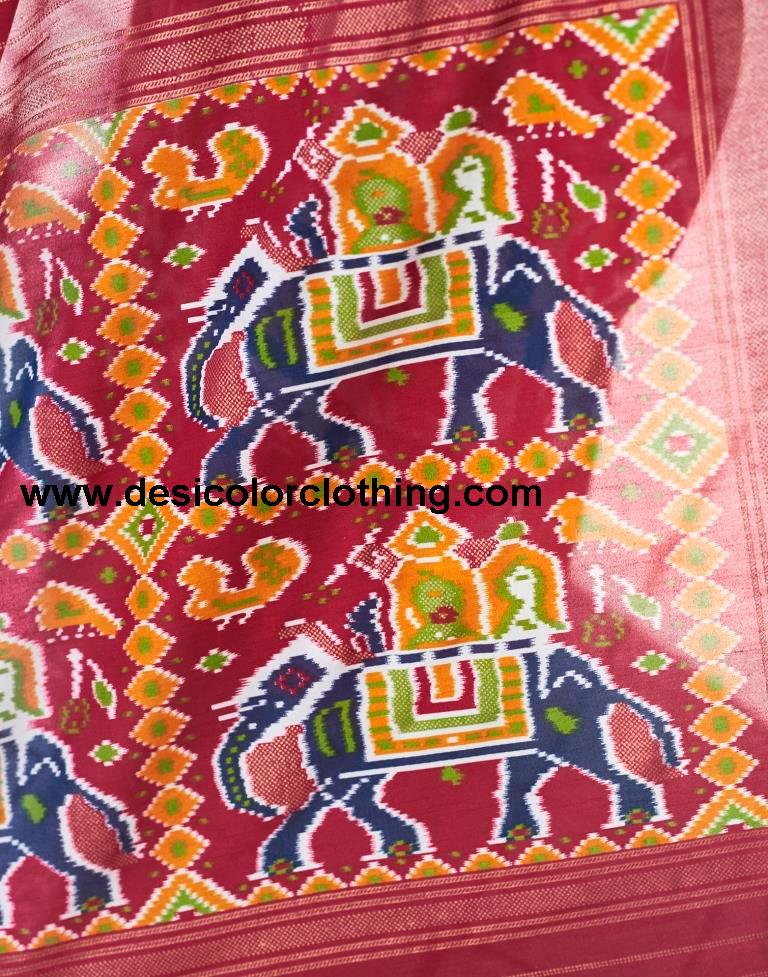 Red Silk Printed Saree