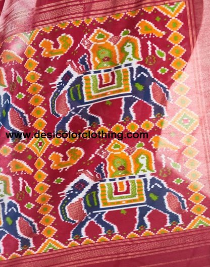 Red Silk Printed Saree