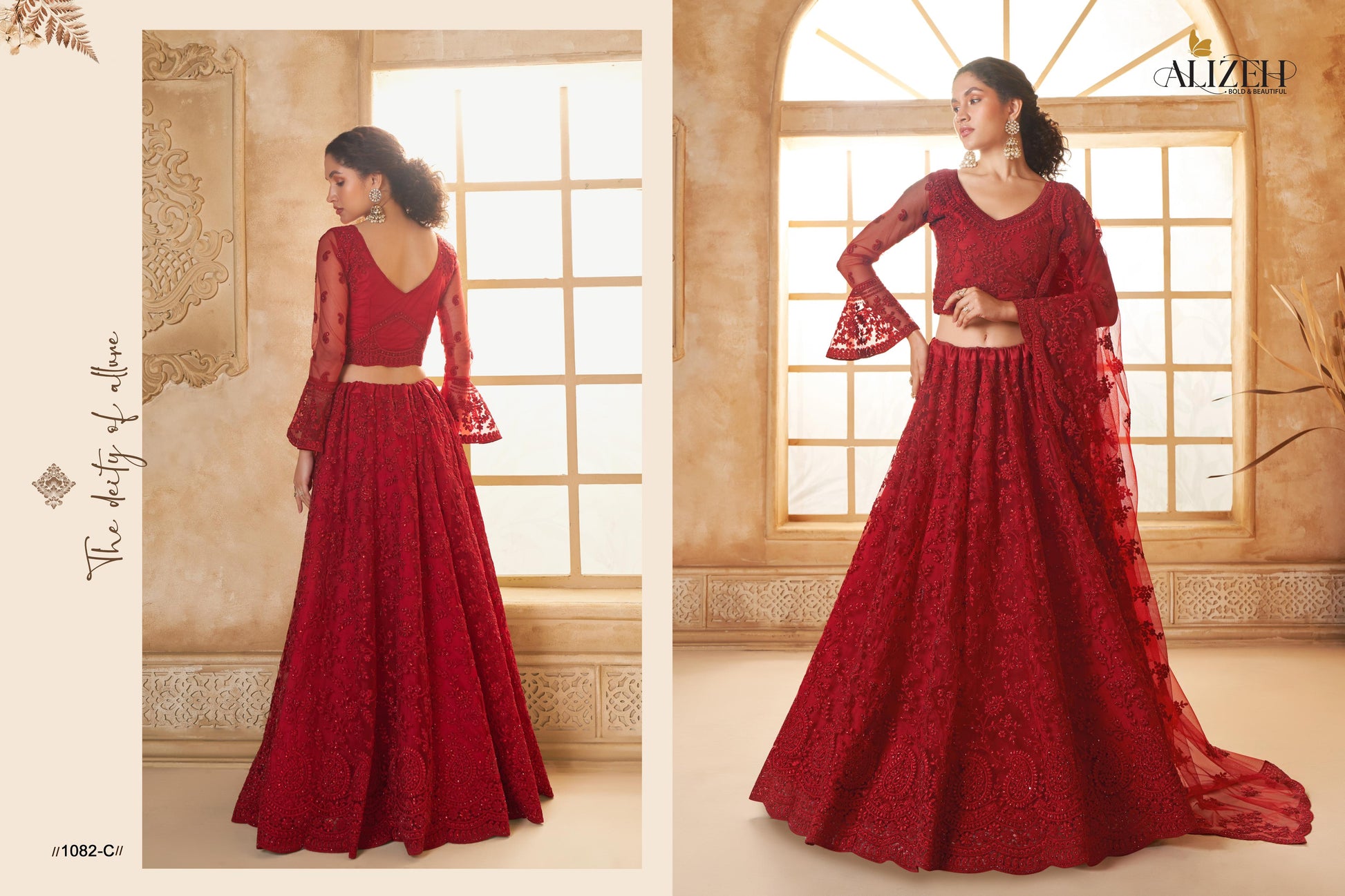 Product Image - Deep Red Wedding Lehenga - Ethereal Bridal & Festive Attire