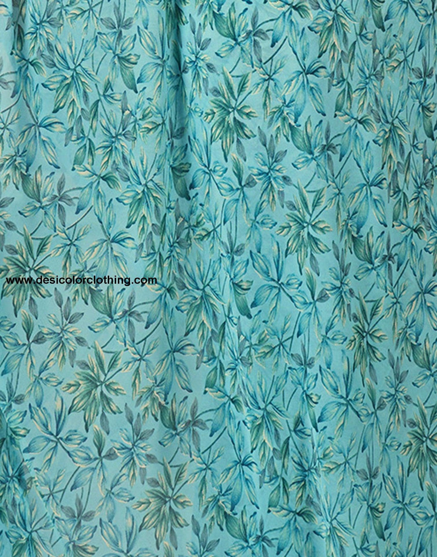 Turquoise Georgette Printed Saree