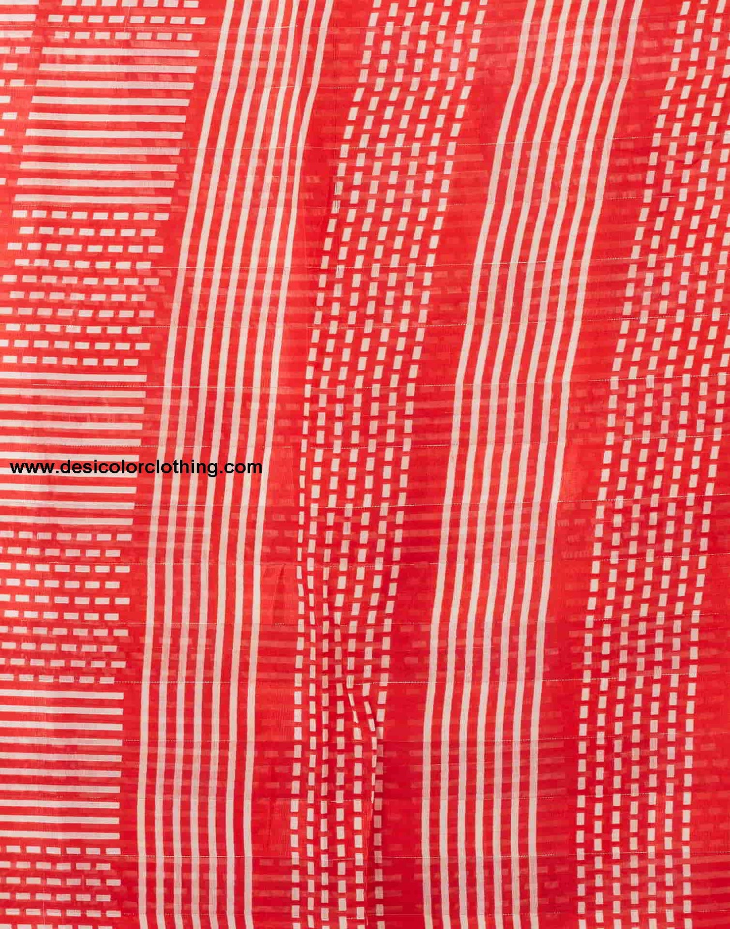 Red Printed Cotton Geometric Saree