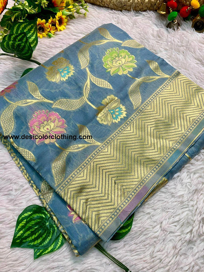 Pavitra Bandhej Banarasi Weaving Minakari Silk Saree