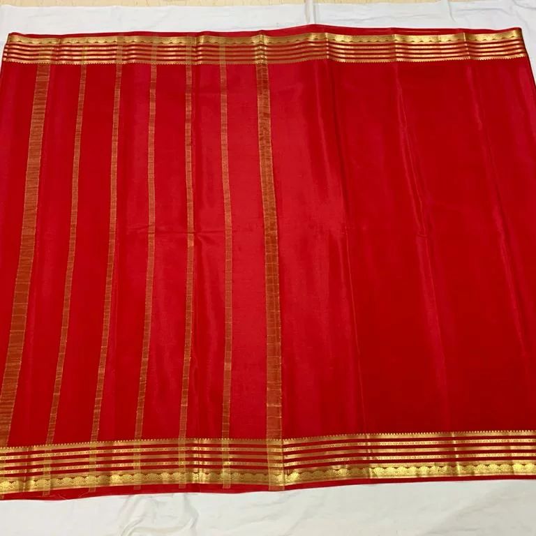 Product Image - Exquisite Semi-Mysore Silk Saree with Gold Border