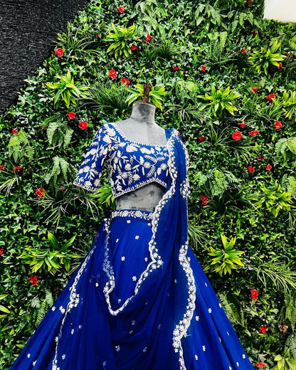 Product Image - Elegant Elephant Lehenga for Kids - Premium Chinnon Silk with Zari Embroidery