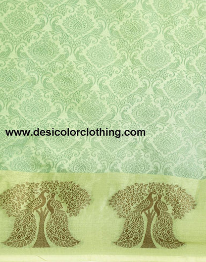 Pista Green Organza Saree
