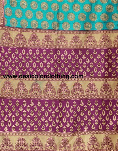 Rama Green Banarasi Silk Saree