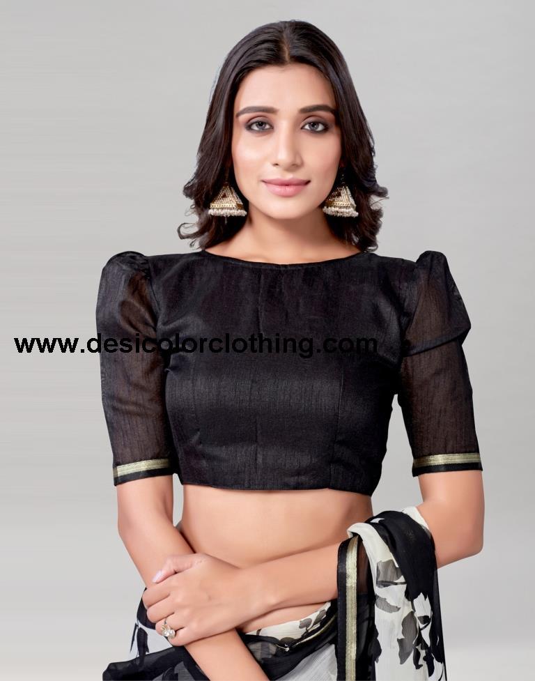 Black Coloured Chiffon Printed Saree | SLV2219S208