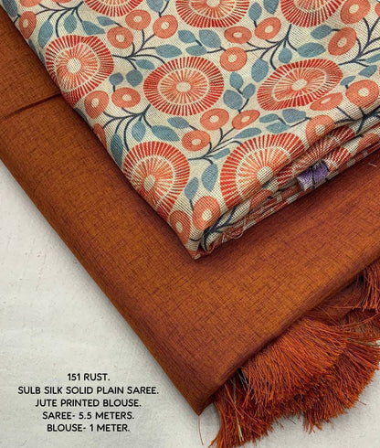 Product Image - Designer Georgette Saree with Printed Jute Silk Blouse – Ideal Festive & Wedding Wear