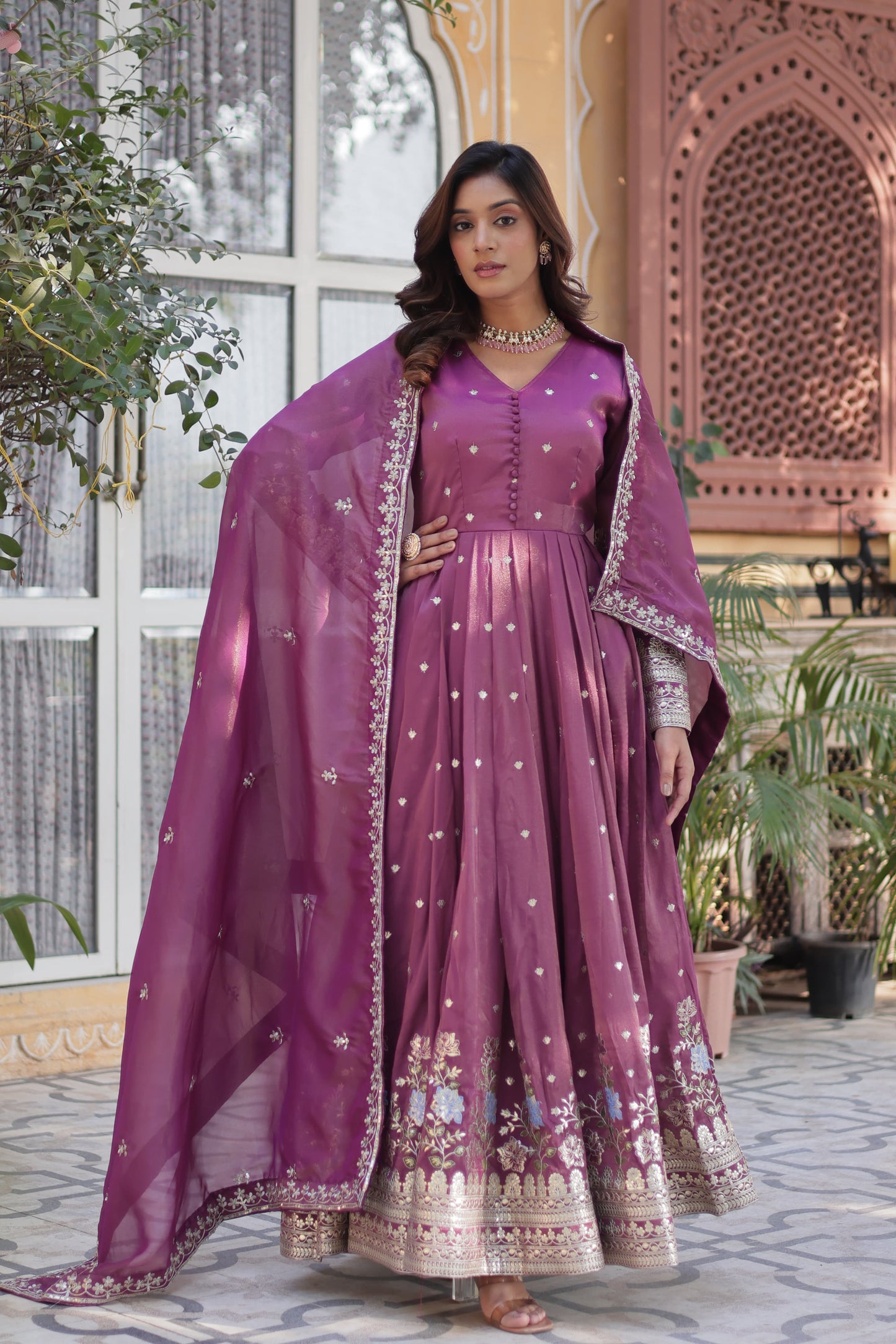 Product Image - Premium Readymade Gown with Dupatta Set
