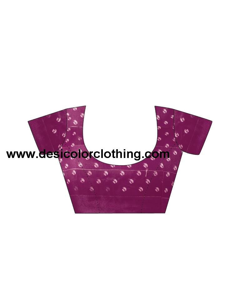 Deep Purple Printed Saree Cotton