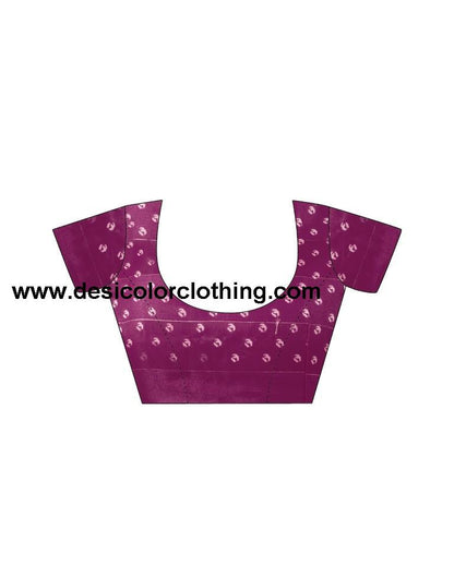 Deep Purple Printed Saree Cotton