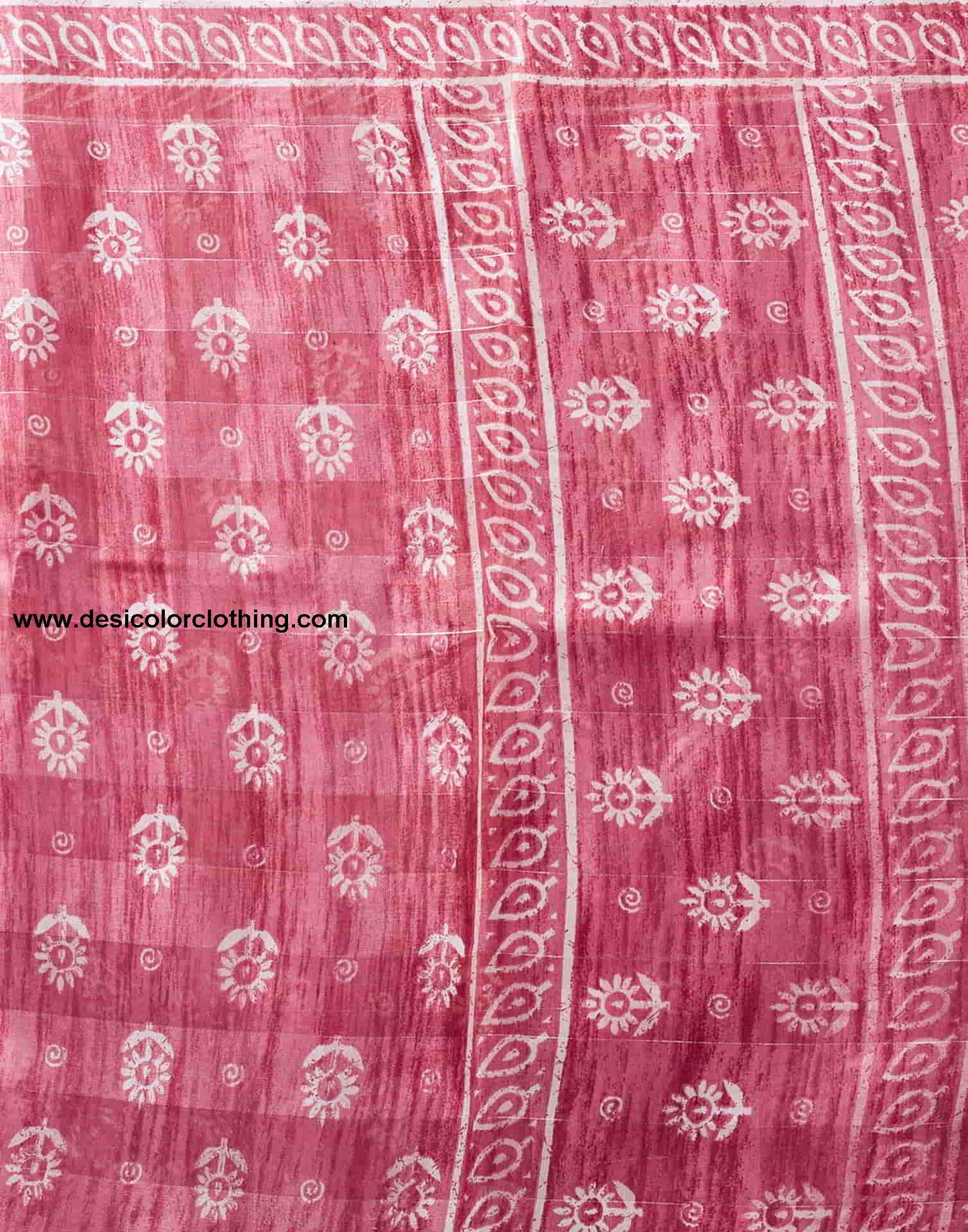 Pink Printed Cotton Saree