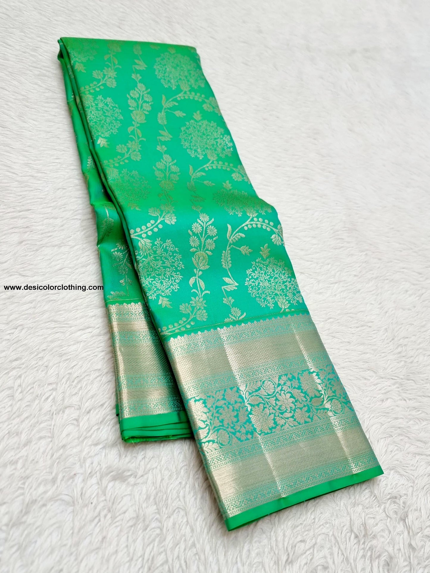 Kanchipuram 100% Pure Handwoven 2G Premium Quality Pastel Colours Unique Design Bridal Silk Sarees