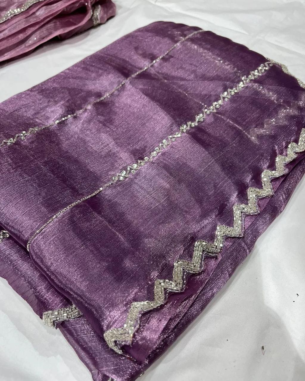 Product Image - Exquisite Zimmy Choo Designer Saree with Khatli and Hand Diamond Work