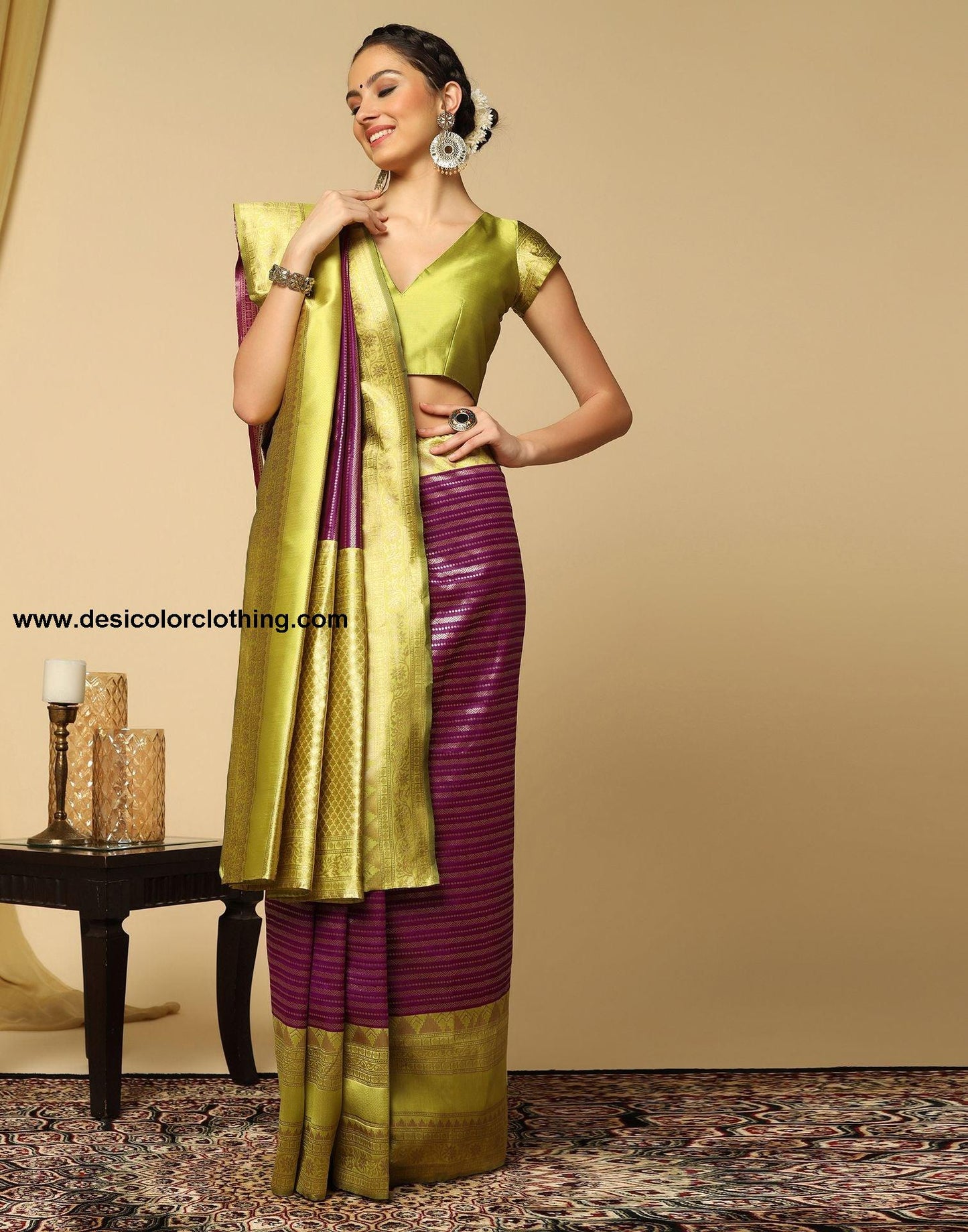 Wine Silk Saree