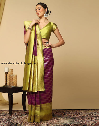 Wine Silk Saree