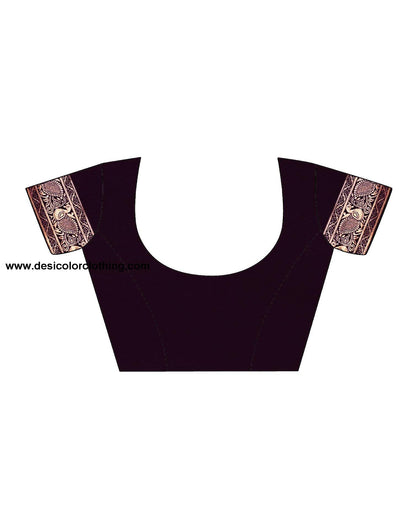 Black Jacquard Silk Saree